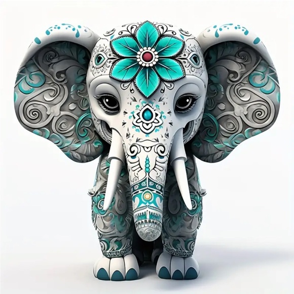 Baby Elephant Self-Adhesive Sticker, 4 in 1 Sheet - Picture 4 of 10